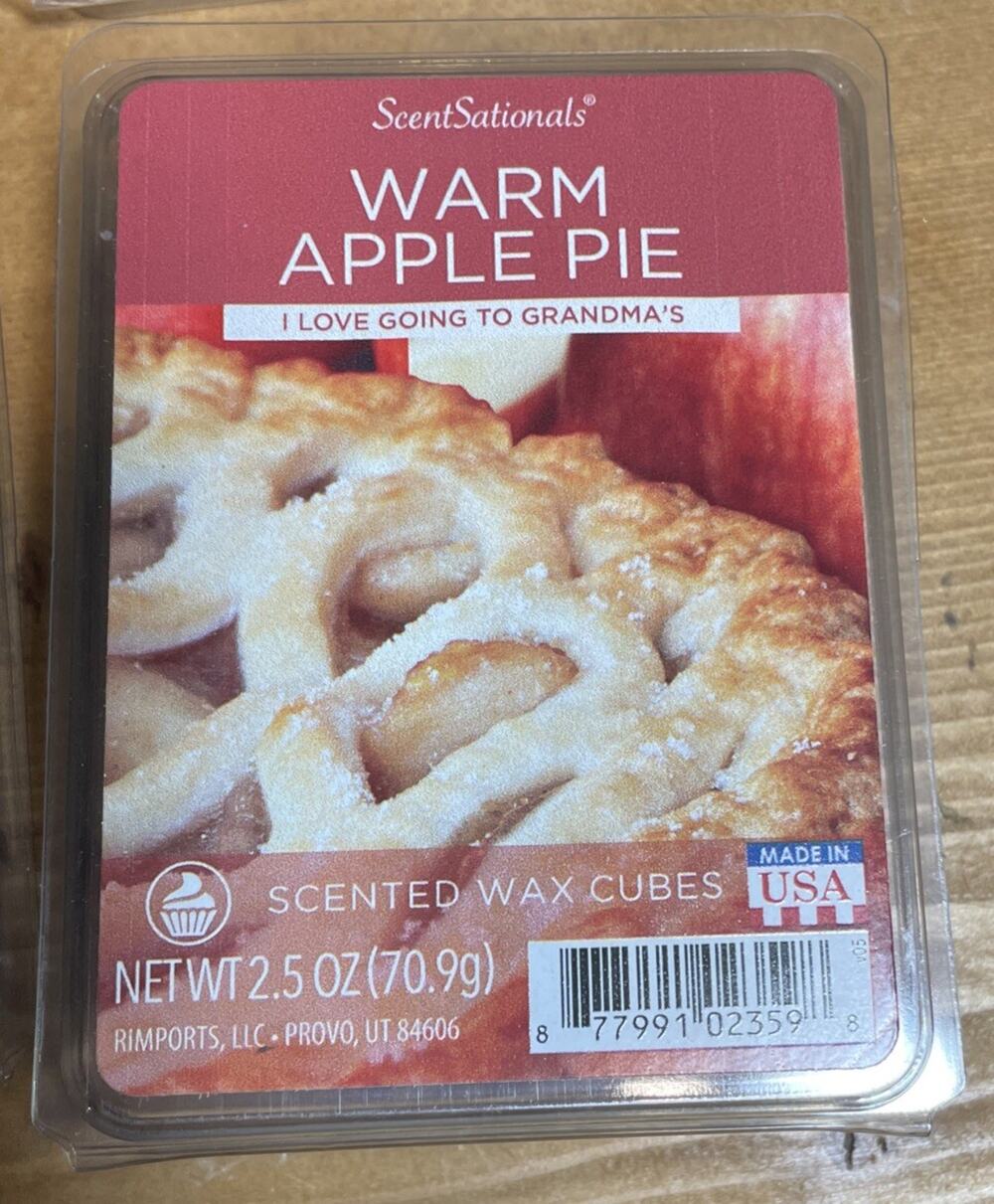 ScentSationals WARM APPLE PIE scented Wax Cubes/Melts / Lot Of 2 / 2.5oz ea NEW